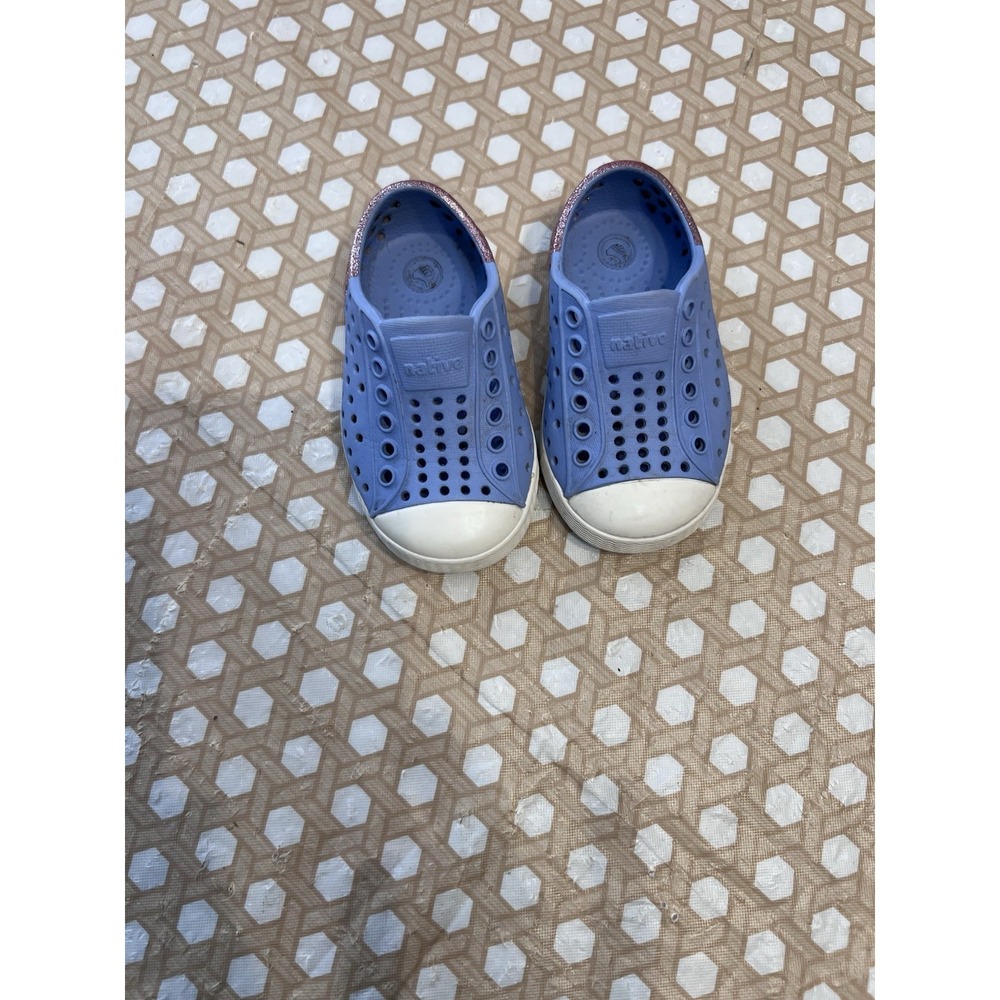 Native Jefferson‎ Shoes Pink/Blue Glitter Toddler Size C4